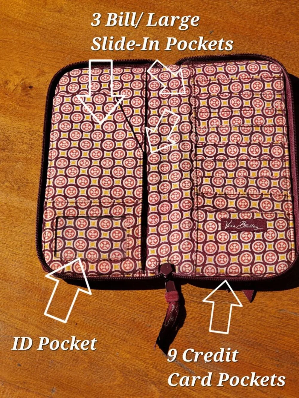 Vera Bradley Zip-Around Wallet - Picture 7 of 8